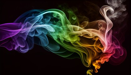 Fototapeta na wymiar Smoke rainbow abstract background. Generative AI, Generative, AI