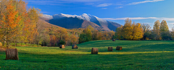 Mt. Mansifield from Cambridge, Vermont.  You can see three seasons in this one imkage.