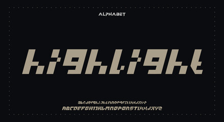Obraz premium Abstract Fashion Best font alphabet. Minimal modern urban fonts for logo, brand, fashion, Heading etc. Typography typeface uppercase lowercase and number. vector illustration full Premium look