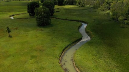Obraz premium Natural wetland marsh at end of Hemlock Lake a finger lake in upstate New York