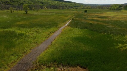 Natural wetland marsh at end of Hemlock Lake a finger lake in upstate New York