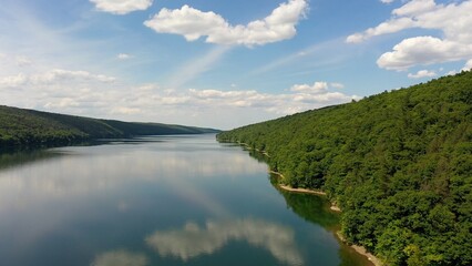 Beautiful Hemlock Finger Lake peaceful water nature area in up state New York