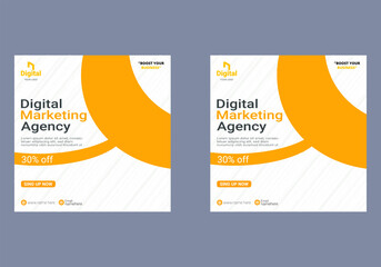 Marketing Strategies webinar banner invitation and social media post template