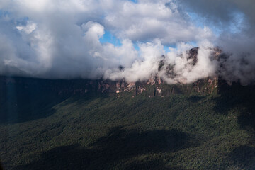 Auyan-Tepui national park Canaima, cloudy sky