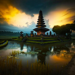 Artificial intelligence illustration of a landscape of Bali