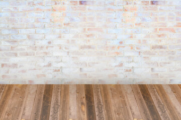 木の板_レンガの壁