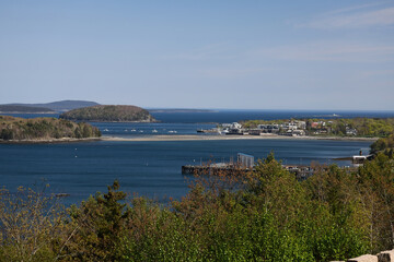 View from a Mountain in Maine with water below