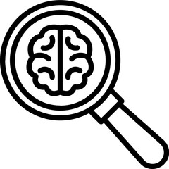 Brain Exploring Half Glyph Vector Icon which can easily modified  

