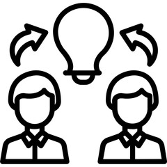 Knowledge Exchange Half Glyph Vector Icon which can easily modified 

