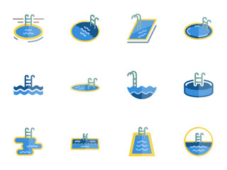 Flat illustration on a theme swimming pool