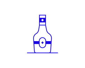 Isolated Geometric ketchup illustration. Vector food  icon in flat design art. Trend blue color 
