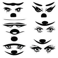 Set of eyes expressions vector file