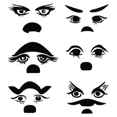 Set of eyes expressions vector file