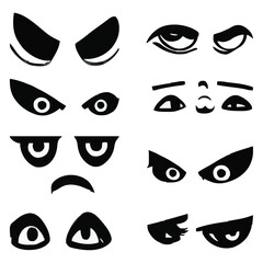 Set of eyes expressions vector file