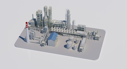 3D plant chimney building model