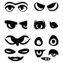Set of eyes expressions vector file