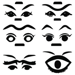Set of eyes expressions vector file