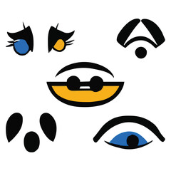 Fototapeta premium Set of eyes expressions vector file