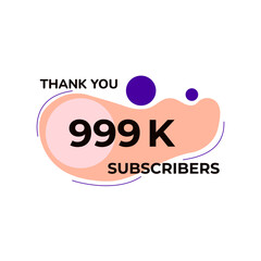 THANK YOU 999K FOLLOWERS CELEBRATION TEMPLATE RED COLOR DESIGN VECTOR GOOD FOR SOCIAL MEDIA, CARD , POSTER