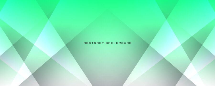 3D green white geometric abstract background overlap layer on bright space with cutout effect decoration. Simple graphic design element future style concept for banner, flyer, card, cover, or brochure