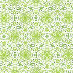 Green flower and leaf fabric ethnic pattern background, graphic illustration ornament beauty style