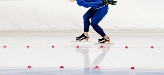 Fotobehang women speed skater during long track speed skating © sports photos
