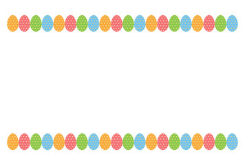 柄つきタマゴを並べたイースター向けのフレームの素材.