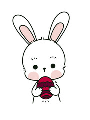 Cute doodle bunny Easter and egg