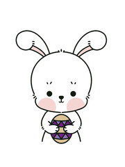 Cute doodle bunny Easter and egg