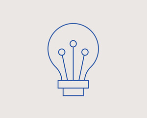 Geometric idea illustration. Vector inspiration icon in flat design art. Trend blue color 