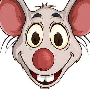 Happy smiling Cartoon mouse face