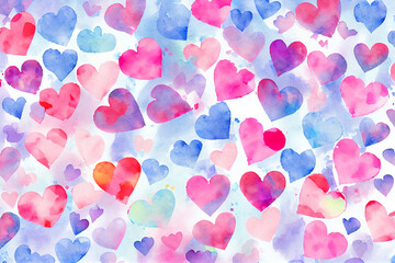 colorful hearts background. love. wallpaper. generative ai 