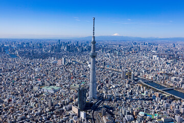 スカイツリーと富士山・都市・2023撮影
