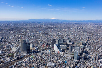 中野から富士山を望む・空撮・2023撮影
