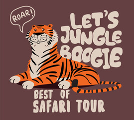 Naklejka premium funny tiger drawing for children's t shirts