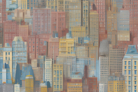 artistic city landscape background for banners or greeting cards, generative AI