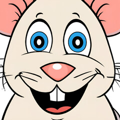 Obraz premium cartoon style smiling mouse face