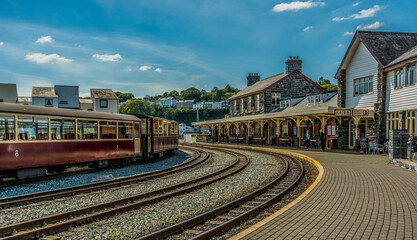 Fototapeta na wymiar Porthmadog Railway station, Wales, UK