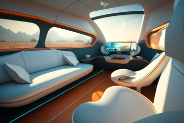 Generative ai self driving electric car interior