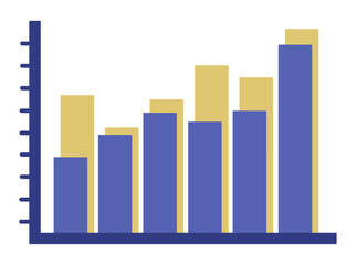business graph chart on white, illustration of data and business charts diagram of strategy, business graph, graph design, workflow, statistic chart, and line graph for statistics concept