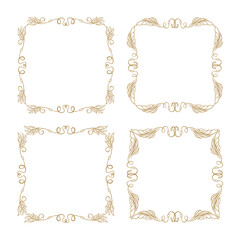 Vintage style vector square frames set.
