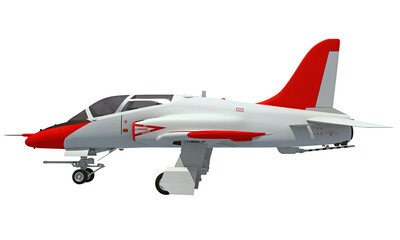  Jet Plane 3D rendering on white background