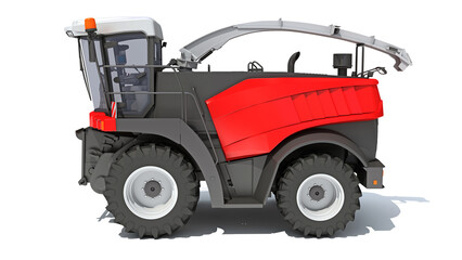 Combine Harvester 3D rendering on white background