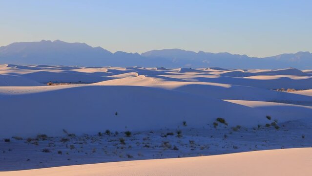 Sunny view of the landscape of White Sands National Park