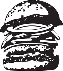 Fast Food Hamburger Vector Illustration for Vinyl Cutting