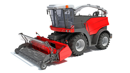 Combine Harvester 3D rendering on white background