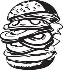 Fast Food Hamburger Vector Illustration for Vinyl Cutting