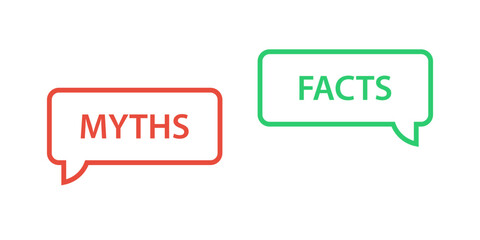 myths vs facts icon speech bubbles