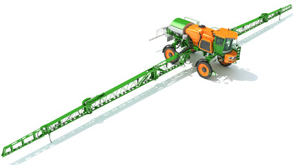 Farm Sprayer 3D rendering on white background