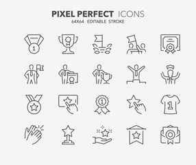 awards thin line icons